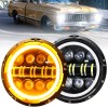 CHUSYYRAY White 7 Inch LED Headlights Hi/Lo For 1953-1977 Ford