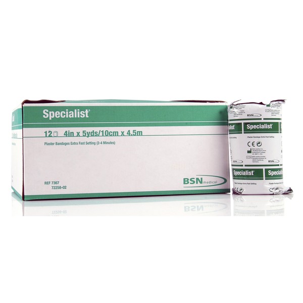 BSN 7367 4 in. x 5 yard Extra-Fast-Setting Green Label Specialist Plaster Bandages&#44; 12 per Box