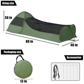 Single Person Pop Up Outdoor Mosquito Net Portable Tent for Camping Travel Lightweight Easy Setup