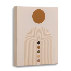 Framed Canvas Wall Art Prints, Swirling Line Waves Décor In Minimalist Abstract Design,Mid Century Modern Decor Wall Art for Office,Bathroom, Bedroom - 8.0x10.0x1.0 inches