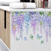 Hanging Plants Toilet Stickers Wisteria Flower Vine Bathroom Wall Sticker