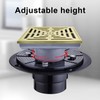 EXF Square Shower Drain 4 1/3 Inch Brushed Gold, Low