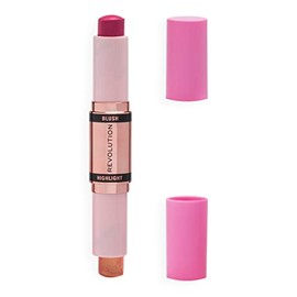 Revolution Beauty London, Blush Stick and Illuminator, Champagne Shine, Blush and Highlighter, 4.2 g