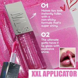 MLSMILE 3 PCS High Shine Glitter Lip Gloss,Diamond Glitter Lip Gloss Long Lasting Moisturizing Lip Gloss Non-sticky Glossy Glitter Liquid Lipstick for Women,girls 0.33fl oz