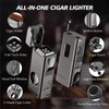 Tesonway Cigar Torch Lighter, 4 Jet Flame Cigar Lighter with