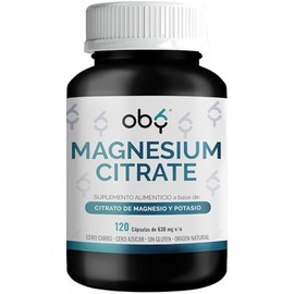 Citrato de Magnesio Puro | 120 Capsulas 630 mg | Magnesio enriquecido con Potasio Capsulas | OBY Magnesium Citrate Complex
