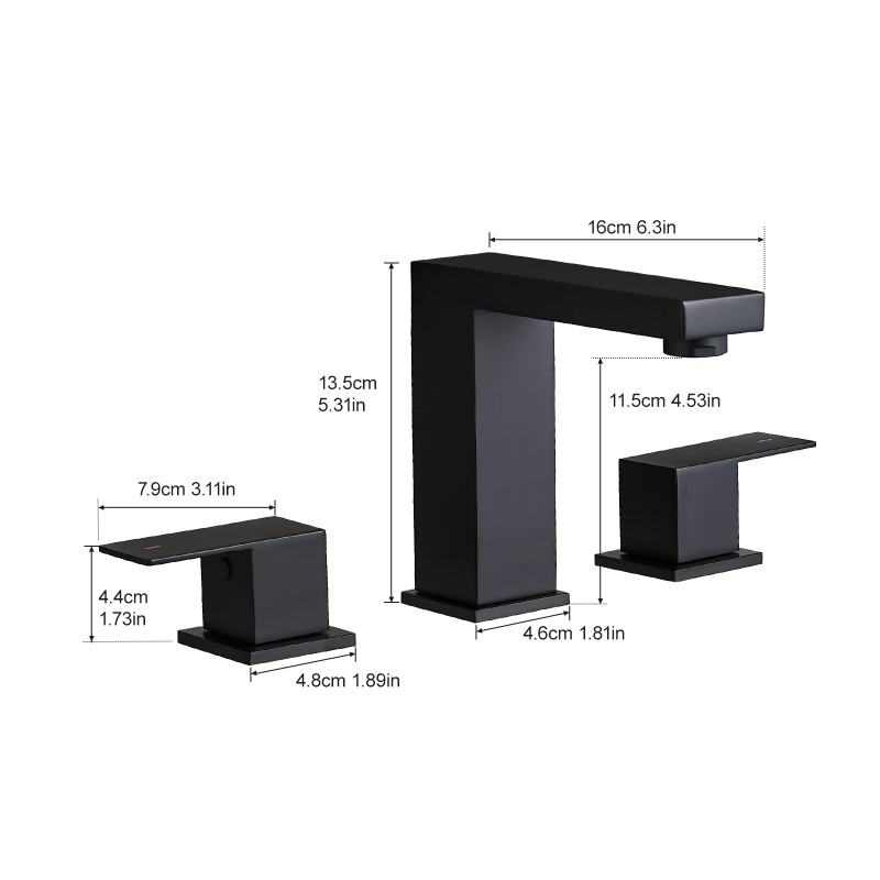Modern Three-Hole Dual Handle Widespread 8" Bathroom FaucetColor: 1429-44N-SS-US, Surface