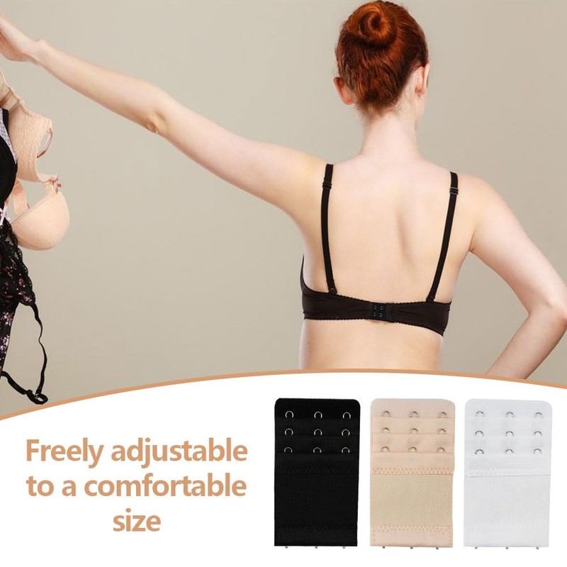 Pack of 12 Bra Extenders, 3 Rows, 2 Hooks, 3