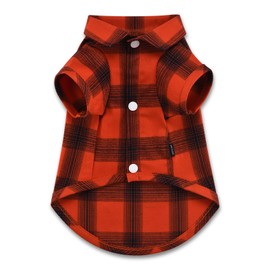 Koneseve Dog Shirt Plaid Dog Clothes for Small Dogs Boy Girl Cat Clothes Soft Puppy Outfit Adorable Pet T-Shirts Kitten Grid Costume Apparel Thanksgiving Christmas Clothing (Red#1; XL/Extra Large)