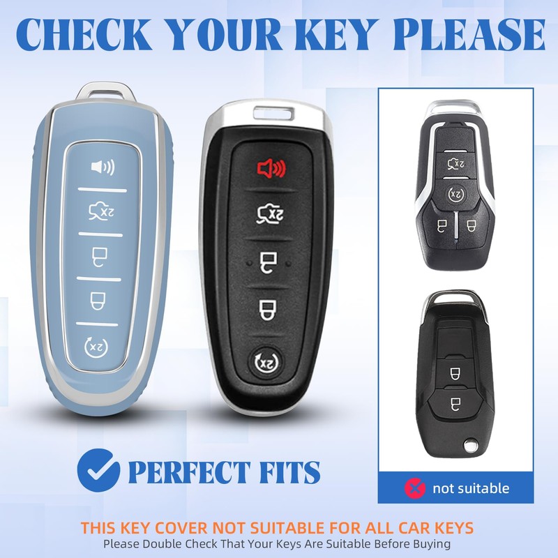 QBUC for Ford Key fob Cover,Soft TPU Car Key Case