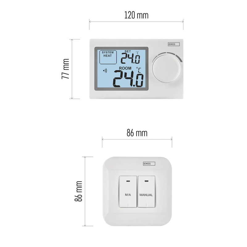 Emos Room Thermostat Manual Wall Thermostat for Heating Systems and