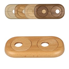 FUX FUX 3 Stck Doppel Heizungsrohr Rosette, Rohrabstand variabel, 15mm - 22mm, Rohrabdeckung, Abdeckrosetten, Verkleidung, Heizk?rper Rosetten, Holz, Parkett, Holzrosetten (15mm, Buche)
