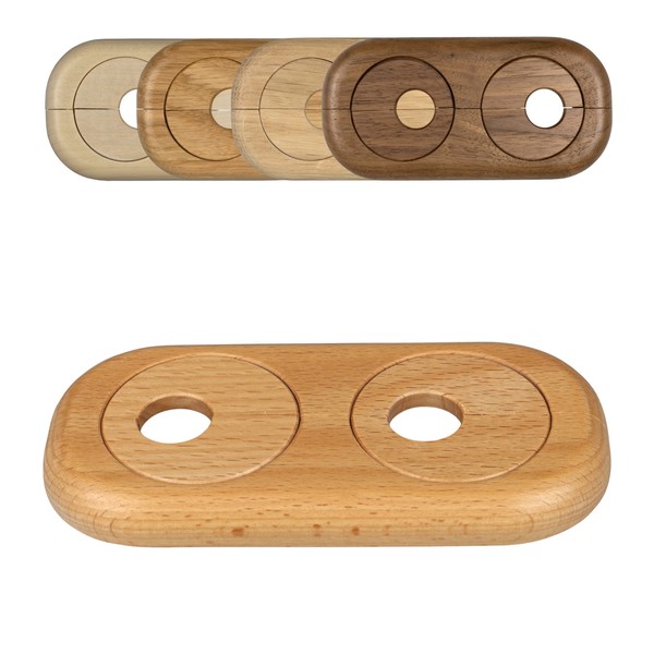 FUX FUX 3 Stck Doppel Heizungsrohr Rosette, Rohrabstand variabel, 15mm