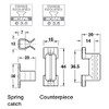 1 pc Hafele Spring Catch & Counterpiece Plinth Panels Steel