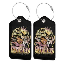 2 Pack Luggage Tags for Suitcase,Mouse Red Bow PU Leather Travel Luggage Tag with Privacy Flap, Name ID Label and Metal Loop for Women Men Suitcase Baggage Bag Backpack