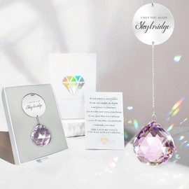 Memorial Gift for Loss of Loved One – Crystal Grief Suncatcher with Rainbow Light – Unique Sympathy Gift in Bereavement Box for Mom, Dad, Husband, Wife, Son, or Daughter (Light Rose)