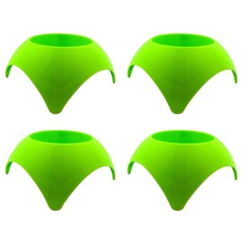 Beach Vacation Accessory Turtleback Sand Coaster Drink Cup Holder, Lime Green, Pack of 4