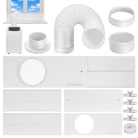 VIVOSUN Window Duct Kit, Portable AC Window Seal Kit with 5.9" Diameter 59" Length Hose, Fit with 4"/6" Ducting for Sliding Window, Adjustable AC Vent Kit for Duct Fans, Air Conditioner, Dryer