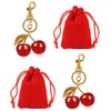 2pcs Cherry Keychain Luxurious 18K Golden Bag Charms for Purse