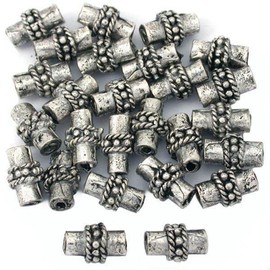 15g Bali Rope Tube Bead Antq Silver PLT 8.5mm Approx 25