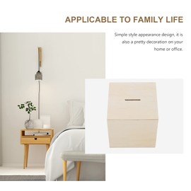 Toddmomy 3Pcs Unfinished Wood Money Box Wooden Piggy Bank Wood Coin Bank Children Coin Box Children Money Saving Banks DIY Crafts