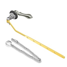 Boltigen Toilet Lever Replacement Kit, Front Mount Toilet Lever Tank Flusher Lever with Flapper Chain, Zinc Alloy Toilet Handle Replacement Kit Compatible with American Standard Toilet