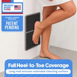 PDQR Premium Pumice Mat for Feet with 100 & 180 Grit Stones, Callus Remover and Exfoliator for Smooth Heels and Toes, Gentle Durable Foot Care Tool for at-Home Pedicure and Spa Softness