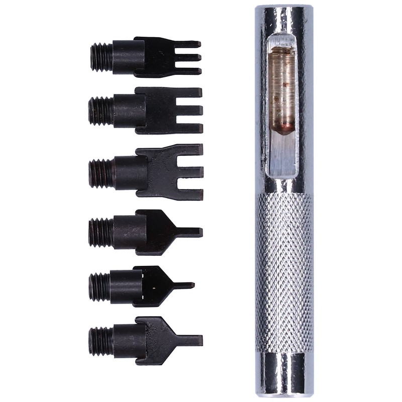 Leather Prong Set Metal Interchangeable Flat Chisel Bit Hole Punch