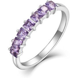 starchenie Women's Eternity Rings 925 Sterling Silver Birthstone 5A Cubic Zirconia Anniversary Engagement Ring