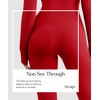 Popilush Red Jumpsuits for Women Long Sleeve Built-In Bra Square