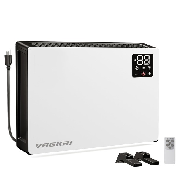 VAGKRI Wall Heater, Electric Space Heater for Bedroom 1500W, 3