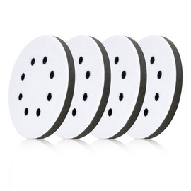 UPWOOD 5-Inch 8-Hole Soft Sponge Cushion Interface Pads, 4 Pads per Pack, for Polishing and Sanding Curved Surfaces, Hook and Loop Replacement Buffer Pad