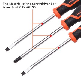 HARDEN Magnetic Screwdriver Set Heavy Duty Fixed Bar 4 piece Soft Handle screw driver kit