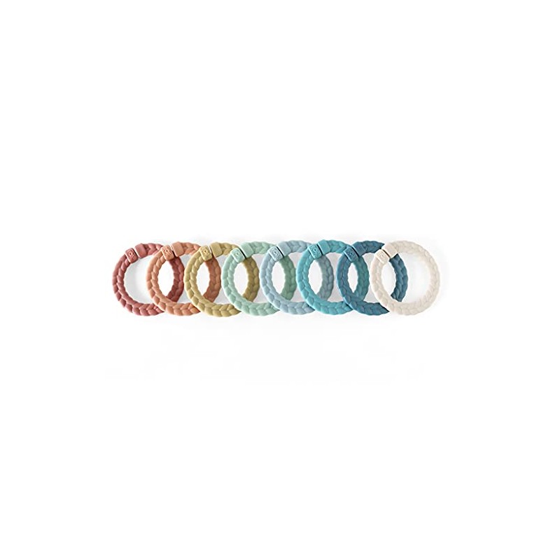 Itzy Ritzy Linking Ring Set; Set of 8 Braided, Rainbow-Colored