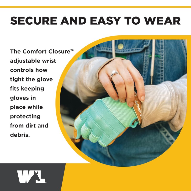 Wells Lamont Women's HydraHyde Leather Hybrid Gloves – Water-Resistant, Durable