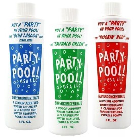 Party Pool Trio Color Pack - Red, Blue, Green Lagoon Enhancers - 3 x 8 oz Bottle