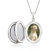 Ross-Simons Single Initial - Sterling Silver 4-Photo Oval Locket Necklace.