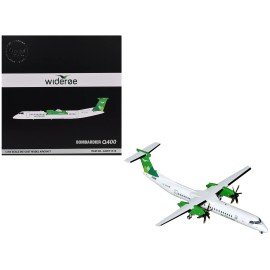 DCD Bombardier Q400 Commercial Aircraft 'Wideroe' 1/200 Diecast Model LN-WDM White Green Tail Gemini 200 Series White Diecast