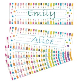 PH PandaHall 40pcs Desk Name Tags, Pencil Locker Name Plates Classroom Desk Tags Name Plates Desk Nametags Student Name Tags Teacher Name Plate for Classroom Cubbies Desks Cabinets Filing Storage