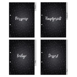 PRICARO Doodles Black A4 4 Part Index