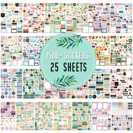 Planner Stickers - Monthly Planner Stickers and Accessories 25 Pages 1500+ Stunning Functional and Colorful Stickers,Calendar Stickers Includes Festival Theme Journal Stickers