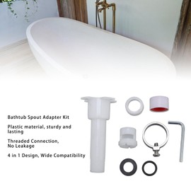 4 in 1 Tub Spout Adapter Kit, Bathtub Faucet Diverter Kit for 1/2in Copper Pipe, Threaded Spout, 3/4in Male Thread Connection, 8 Pcs Shower Tub Faucet Splitter