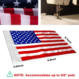 SWLOR Motorcycle American Flag, 6x9 inches, Red, White, Blue, Double Sided, Patriotic, Independence Day