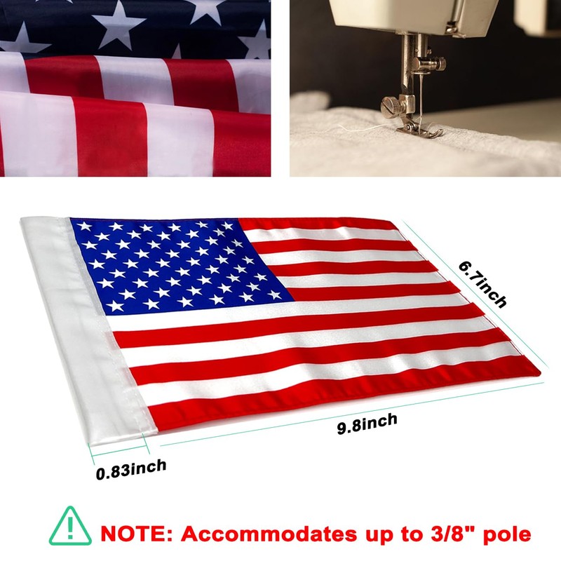SWLOR Motorcycle American Flag, 6x9 inches, Red, White, Blue, Double