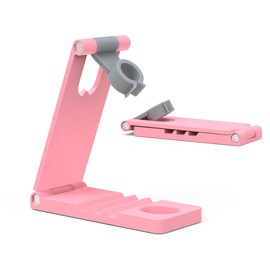 yuyiqi Handheld UV Nail Light Stand, Foldable, 360° Adjustable Rotation, Compatible for All Flash Cure Mini Handheld UV Nail Lamp, Stand Only, Pink