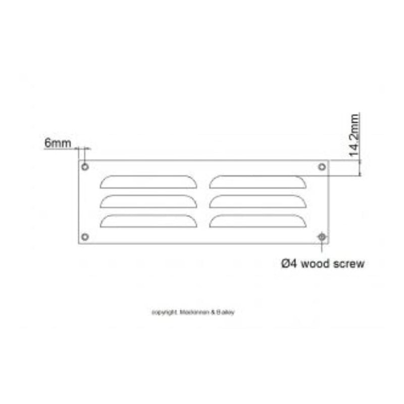 Polished Brass Heavy Duty 229mm x 152mm Hooded Louvre Air