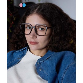 Firmoo Blaulichtfilter Brille Damen Herren Großer Rahmen Entspiegelte UV Blaufilter Brille für Bildschirme ohne Sehstärke TR90