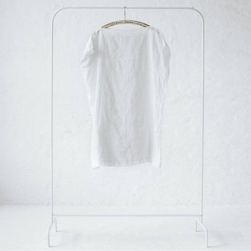 Seaside Tones Short Square Linen Dress - White