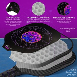 Pickleball Paddles Set of 2 – Pickleball Paddle Set with Pickleball Balls – USAPA-Approved Fiberglass Pickleball Rackets – Pickle Ball Rackets for Men and Women – Ideal for Tournament, Practice