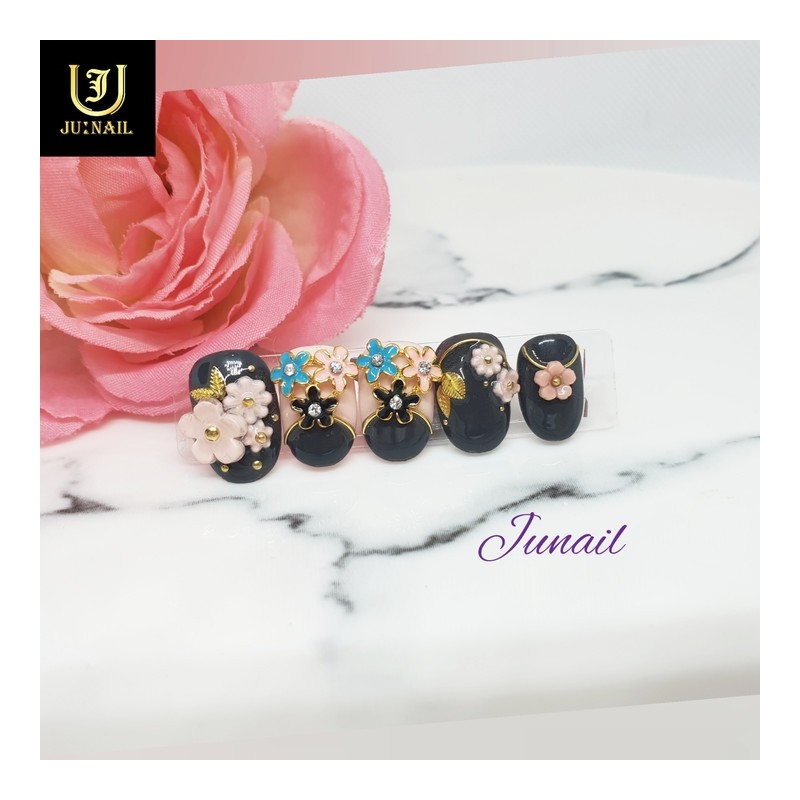 Flower Road Only Handmade Nail Tips - Long Coffin /